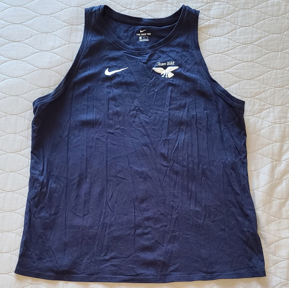 NWOT Nike 100% Organic Cotton USA Olympic Tank - Blue/White, Size L & XL